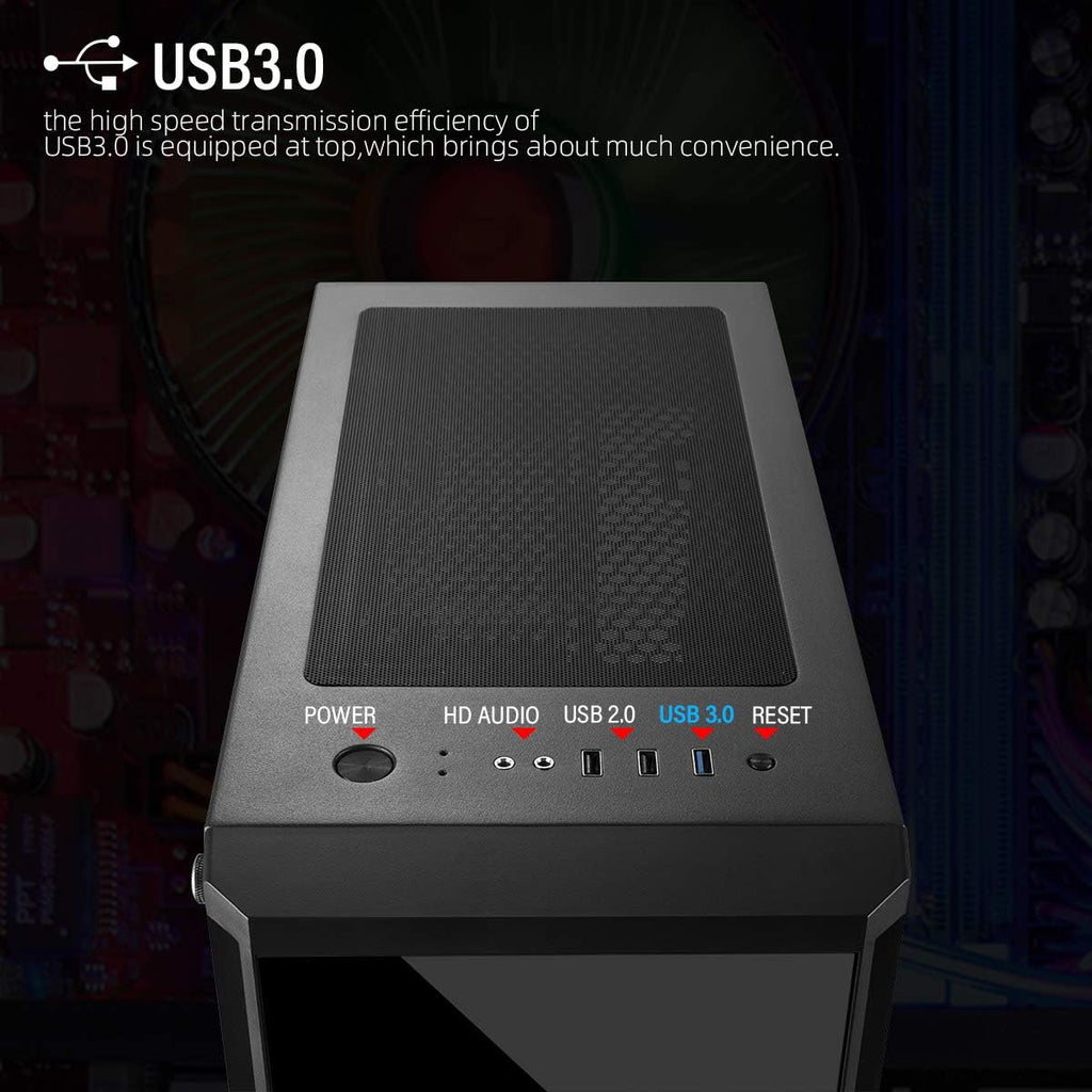 ATX Gaming PC Case with Side Window D77765
