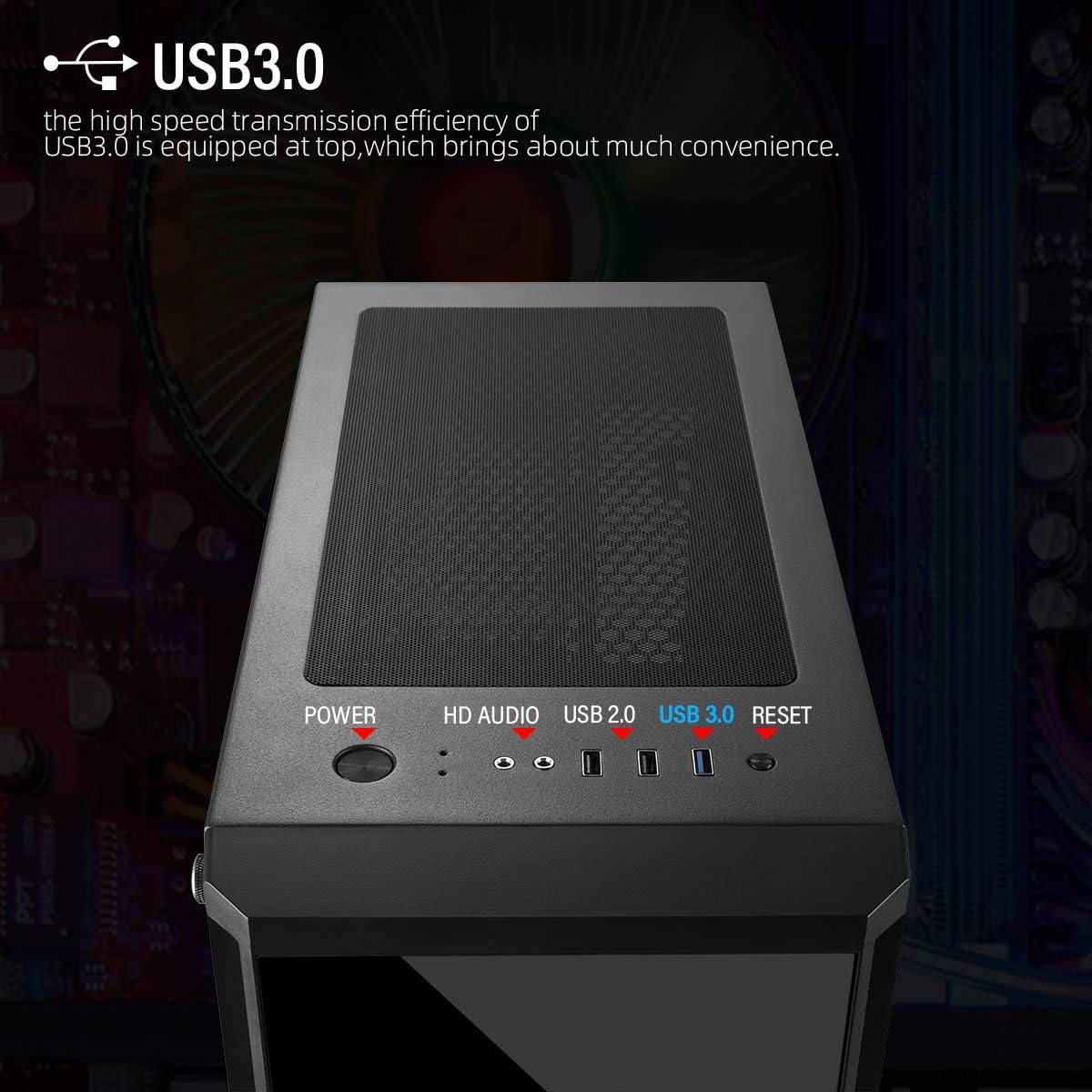 ATX Gaming PC Case with Side Window D77765