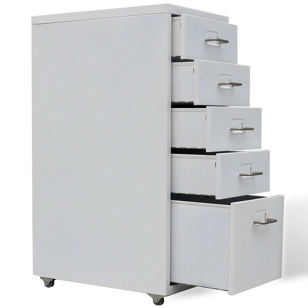 Metal Filing Cabinet with 5 Drawers Gray K77476