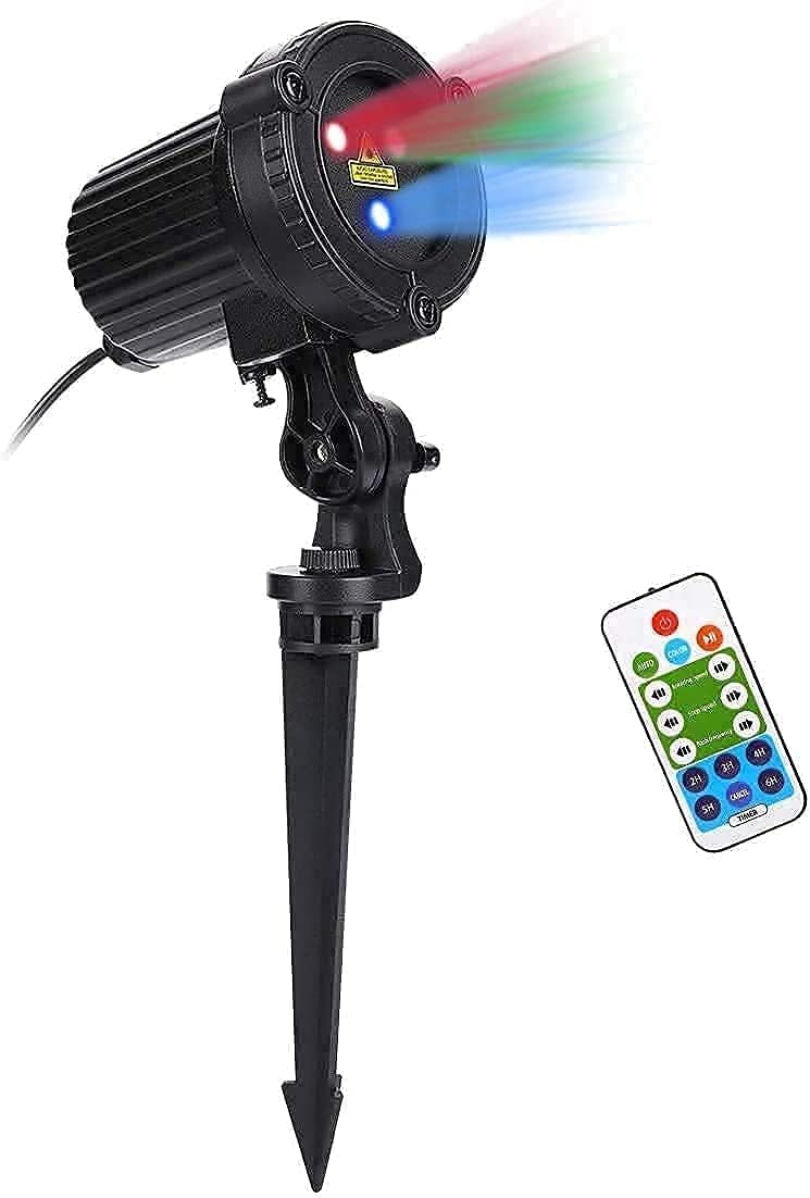 Christmas Projection Lights Outdoor Projector RGB 32 Motion Patterns Waterproof IP65 with Remote & Timer Q347