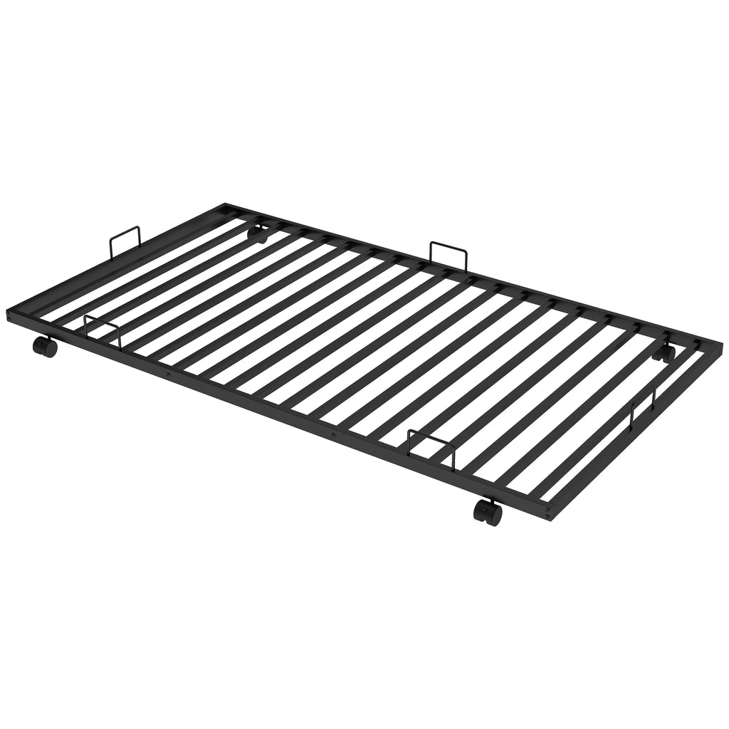 Black Metal Twin over Twin Bunk Bed with Trundle V3997
