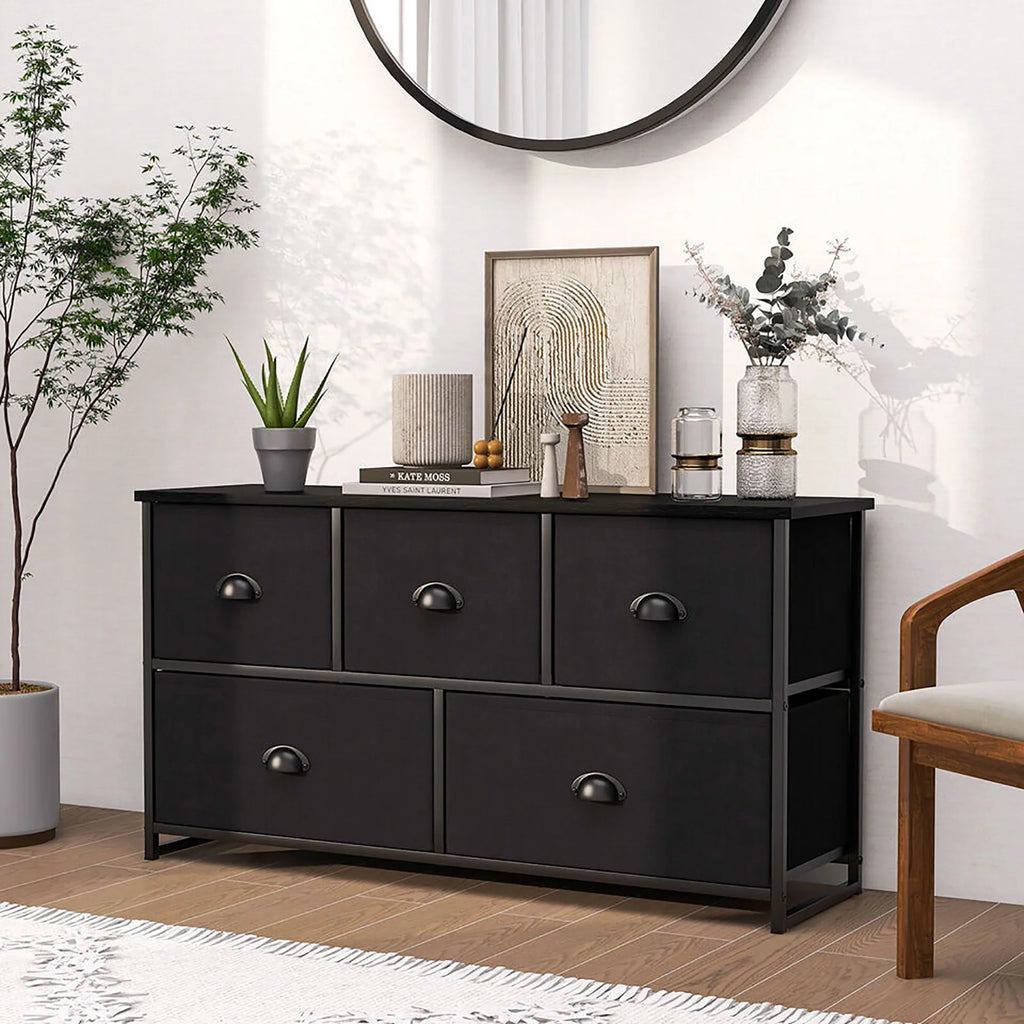 5 Drawer Dresser with Fabric Bins Q437818