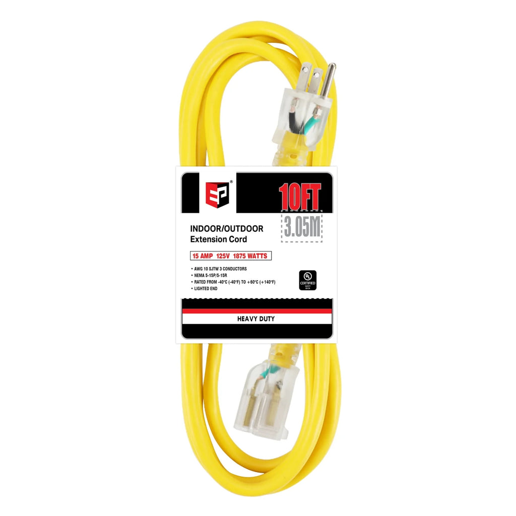 25 Ft 10/3 SJTW Yellow Outdoor/Indoor Extension Cord L263