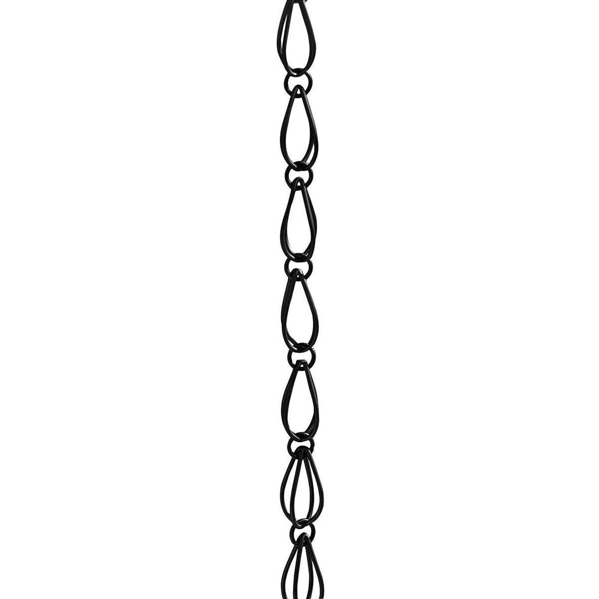 Aluminum Teardrop Rain Chain 8-1/2-ft Length Black M300