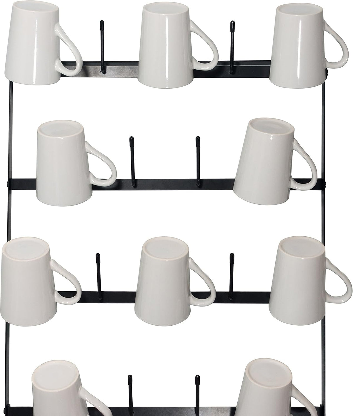 Wall Mounted Black Iron Coffee Mug Rack R839