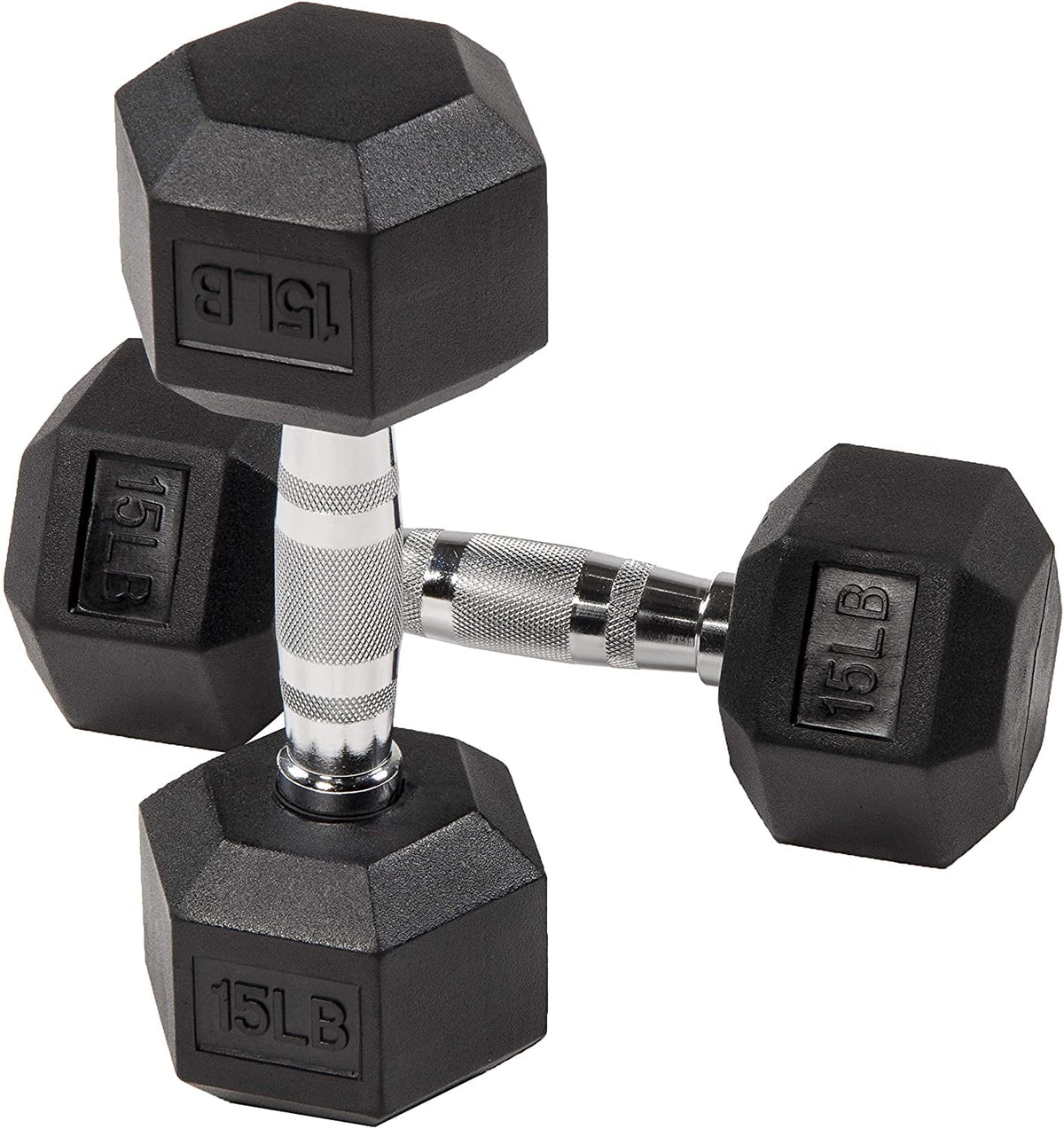 Rubber Encased Hex Dumbbells 20 Lbs. Pair C2026