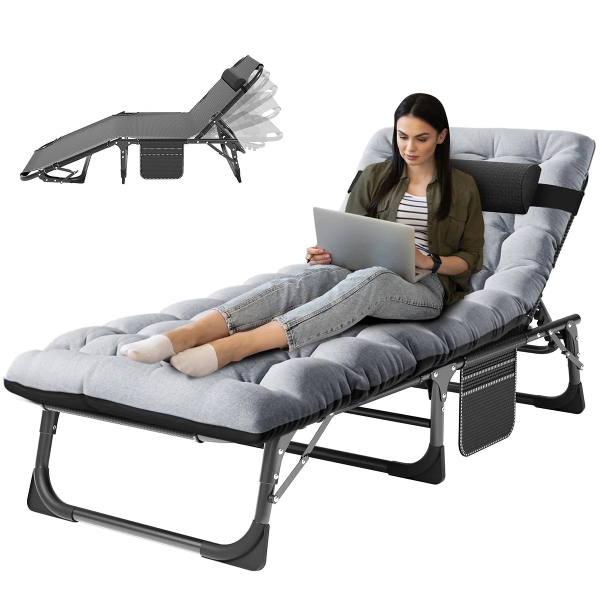 Folding Bed with Mattress and Carry Bag B361187