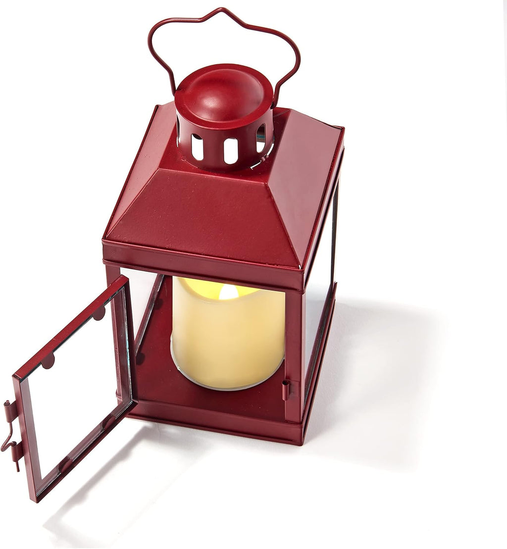 9 Inch Decorative Outdoor Lantern with LED Flameless Candle O388