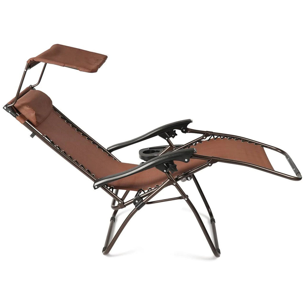 Zero Gravity Folding Chair with Canopy Brown Z481