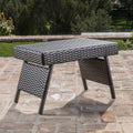 Brown Aluminum Wicker Accent Table D409