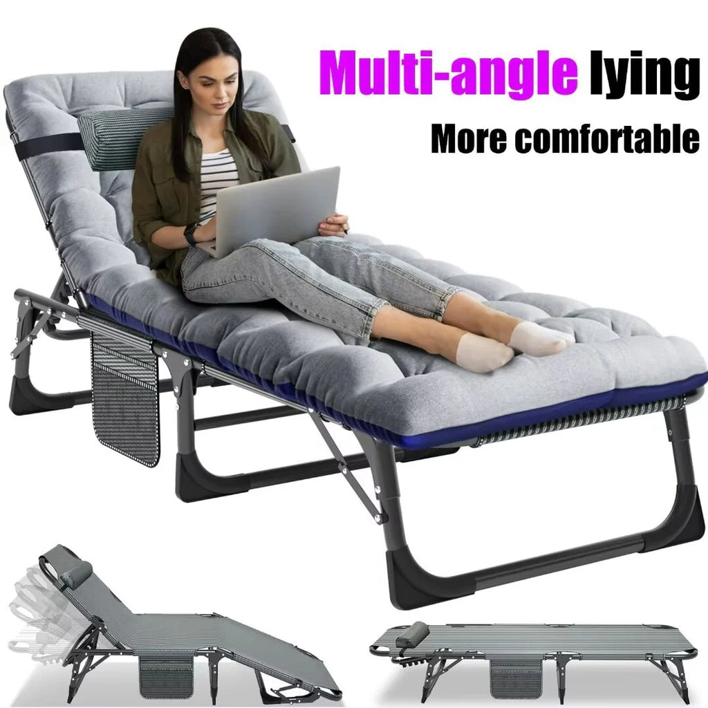 5-Fold Adjustable Folding Camping Cot with Pillow X143002