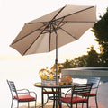 9ft LED Solar Patio Umbrella with Tilt and Crank B33834
