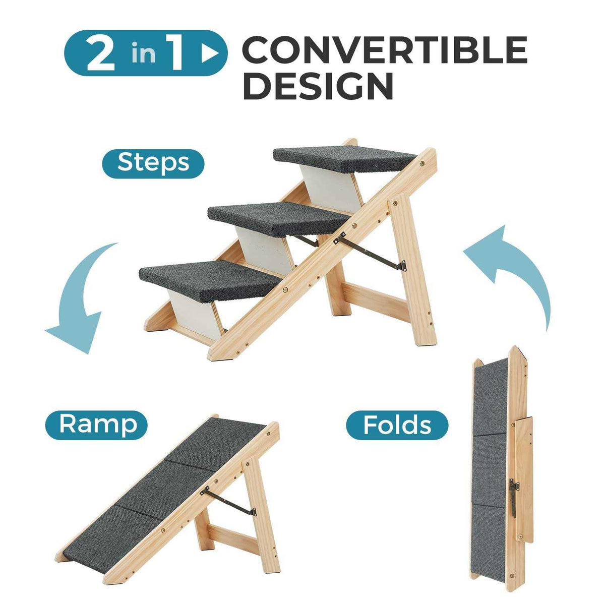 Wooden Pet Stairs H7568