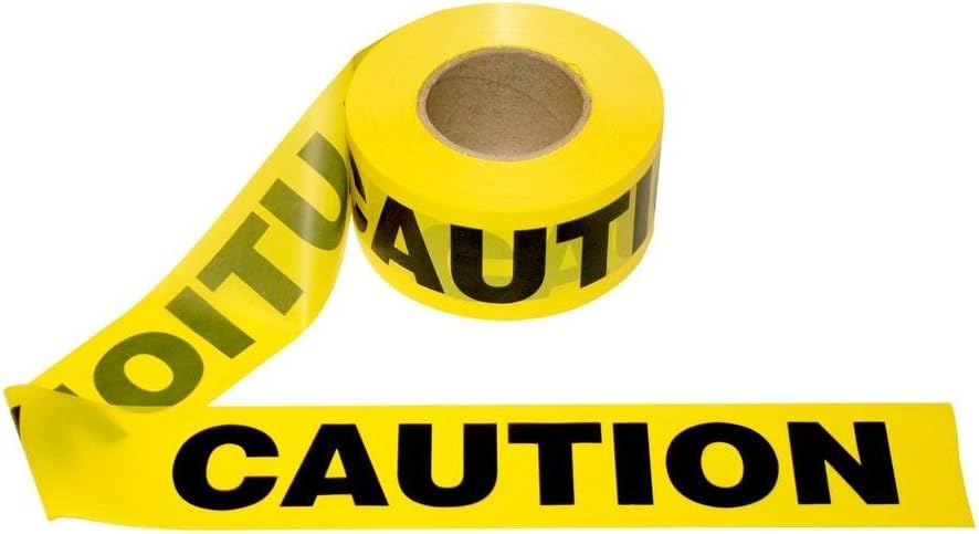 Yellow Caution Barricade Tape 3 in. x 1000 ft. 12-Pack V9492