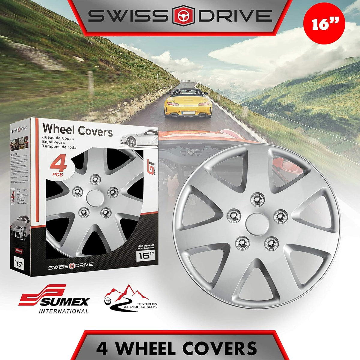 16-Inch Set of 4 Car Wheel Hub Caps X401210