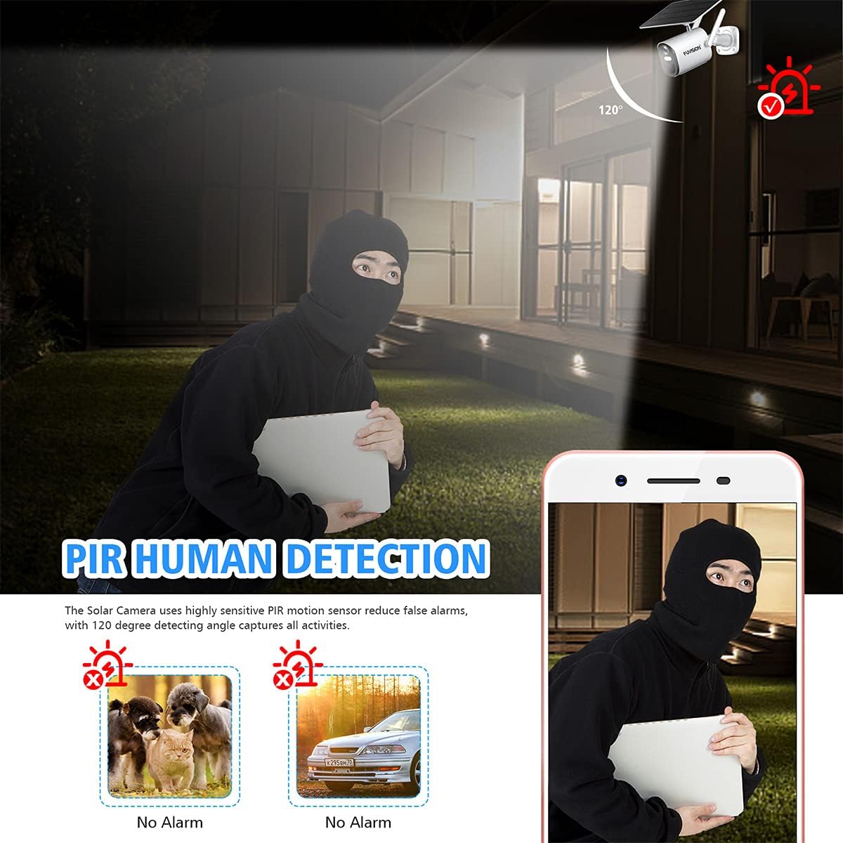 Solar Battery Powered 1080p Wireless Outdoor Camera O377344