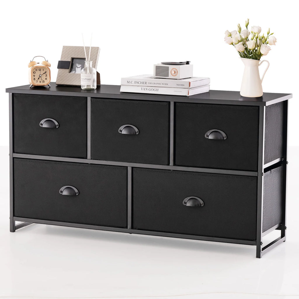 5 Drawer Dresser with Fabric Bins Q437818