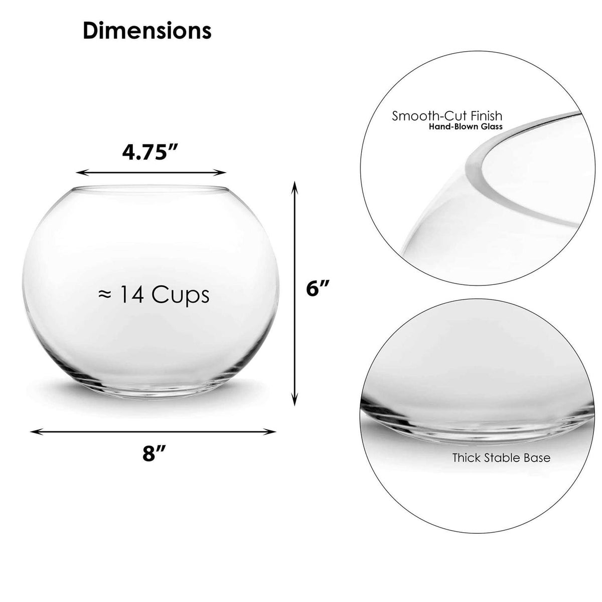 Glass Bubble Bowl Vase Z348
