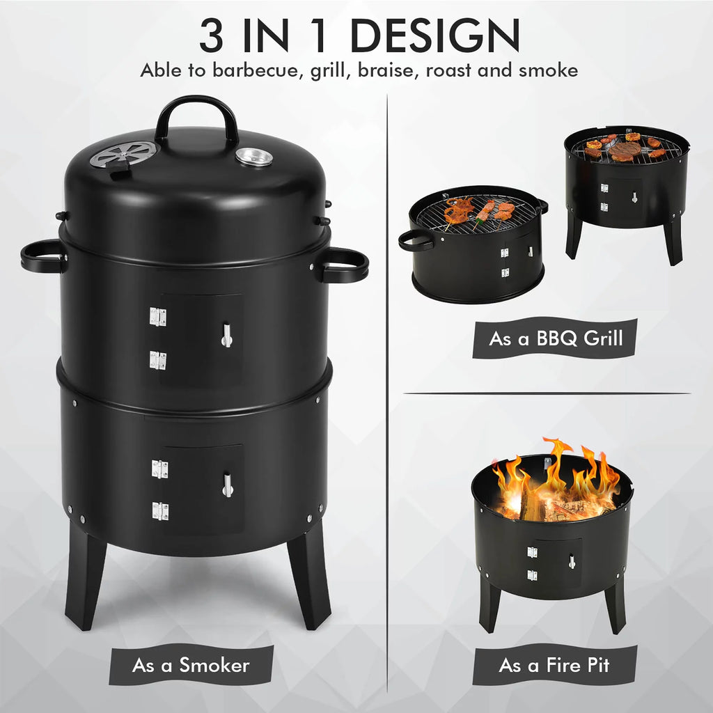 Charcoal Smoker Grill with Detachable 2 Layer C416