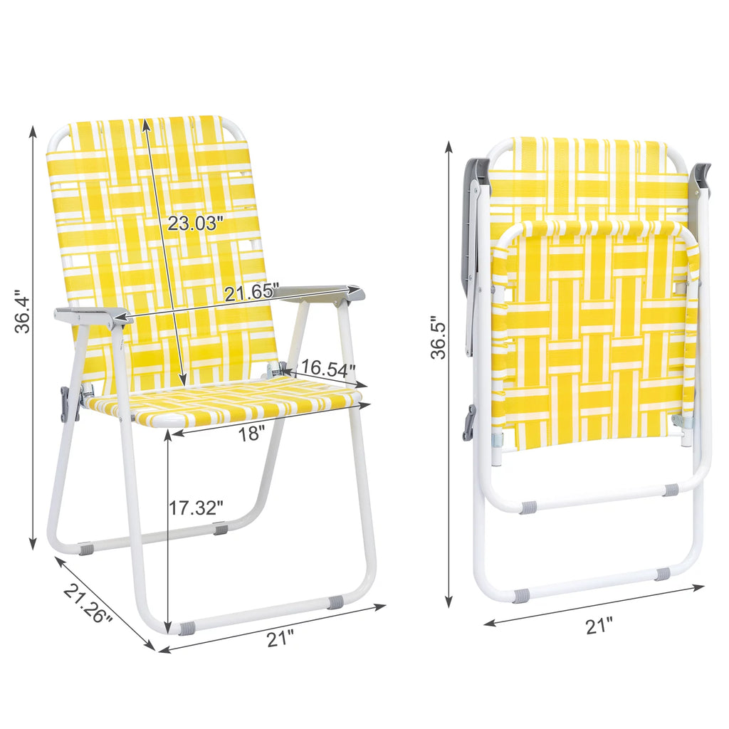 Yellow 2 Pack Folding Web Lawn Chair B86480