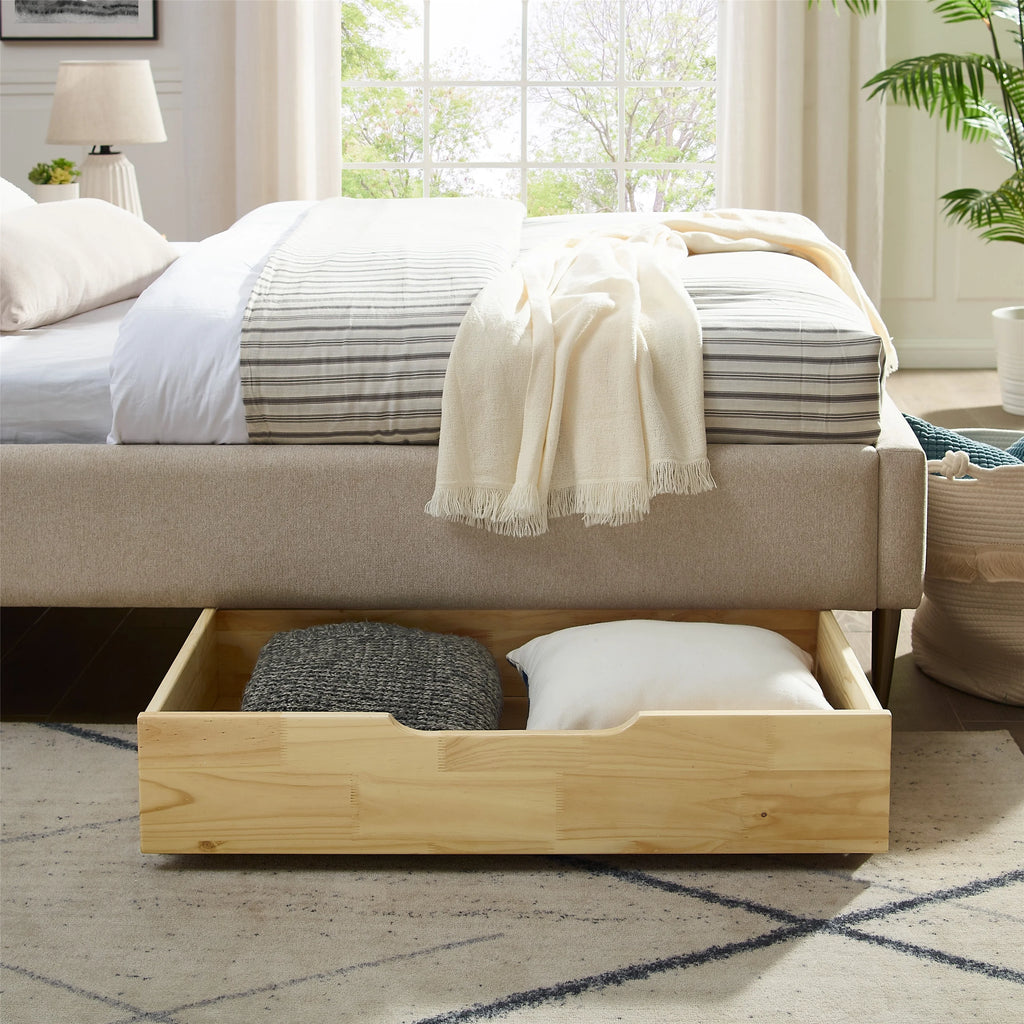 Solid Wood Under Bed Storage Drawer with 4-Wheels W157306