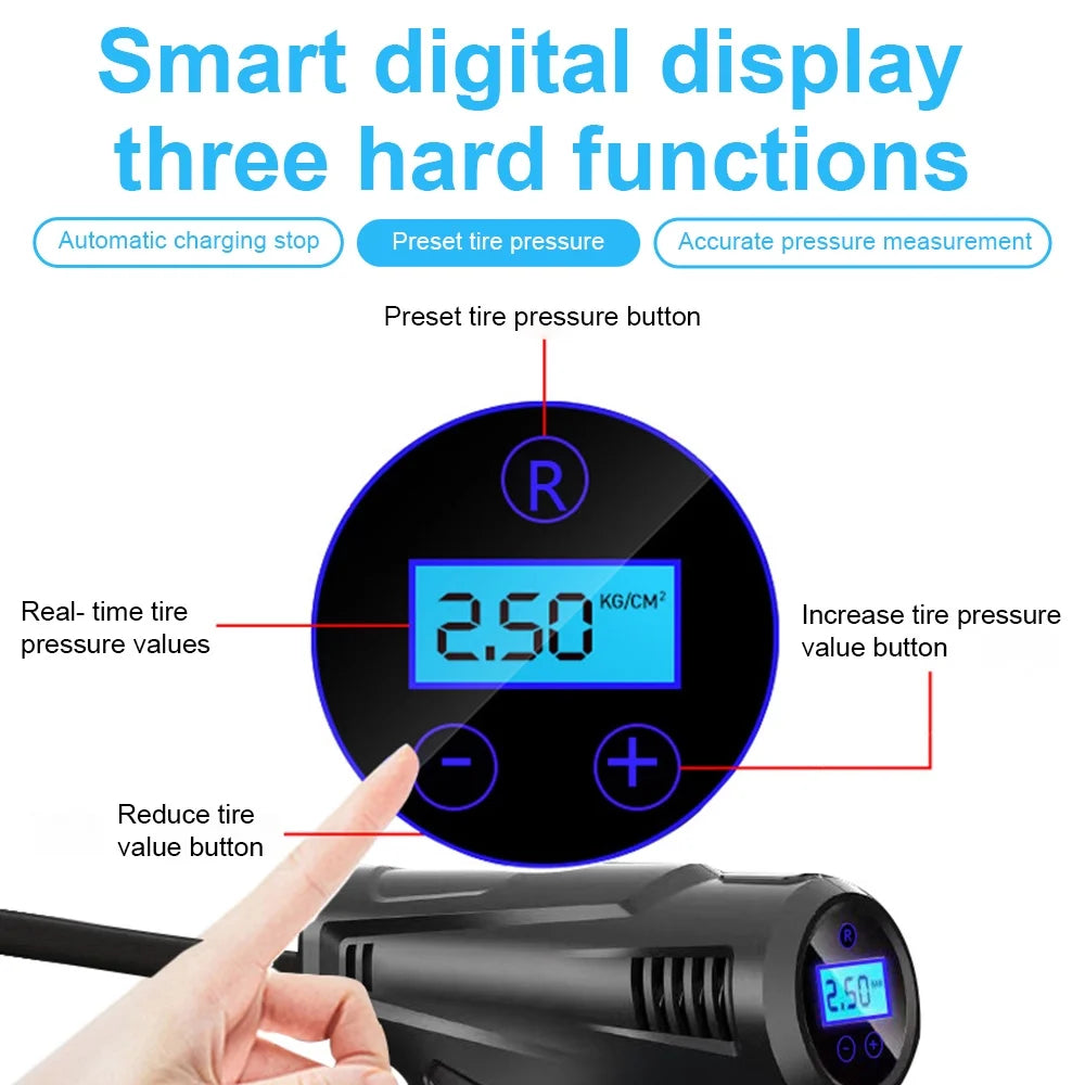 Portable Air Compressor 150 PSI Car Tire Pump O2783