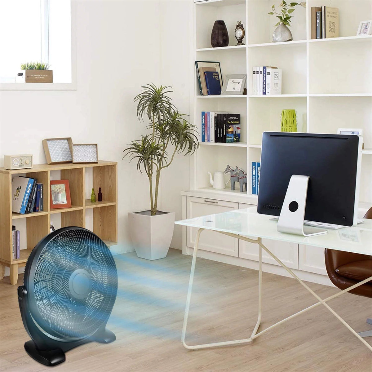 14 Inch 3-Speed Plastic Floor Fan, Black L933