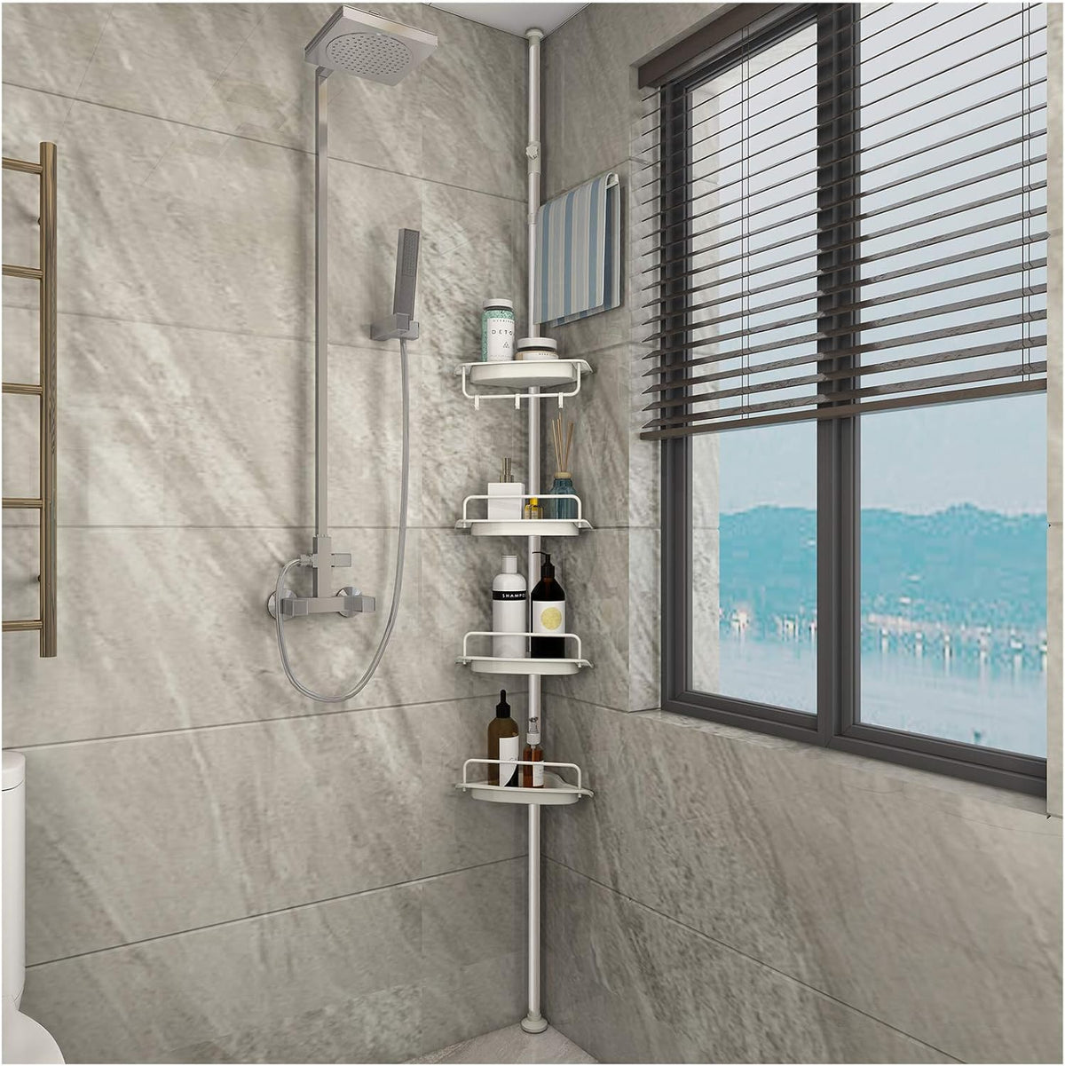 4 Layer Stainless Steel Shower Caddy Corner S45262
