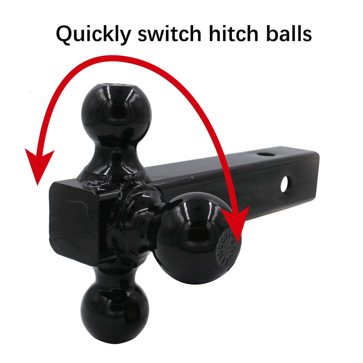 Black Steel Tri-Ball Trailer Hitch Mount H88052