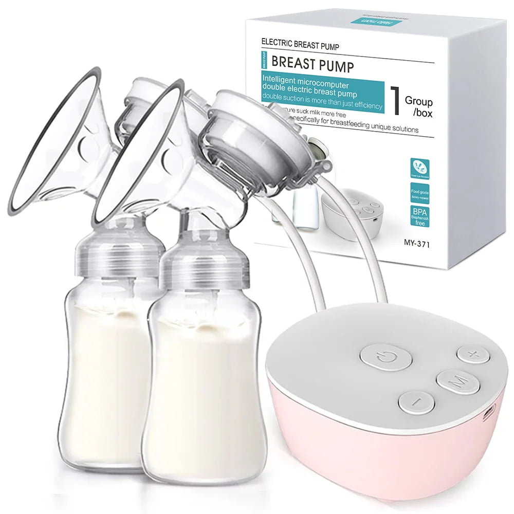 Double Electric Breast Pump, Portable Anti-Backflow 3 Modes 9 Levels, Pink D358