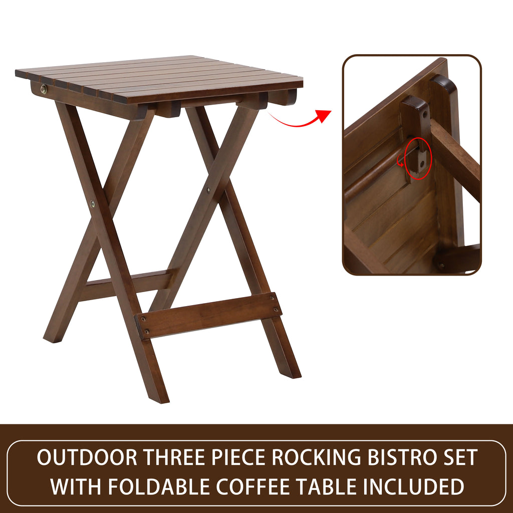 Black Wood Rocking Chair Set of 3 K68599