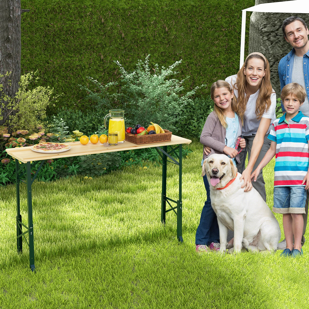 5.5 Ft Folding Wood Picnic Table H26841