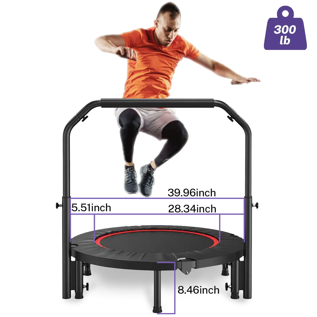 40 Fitness Mini Trampoline with Adjustable Handle C257091