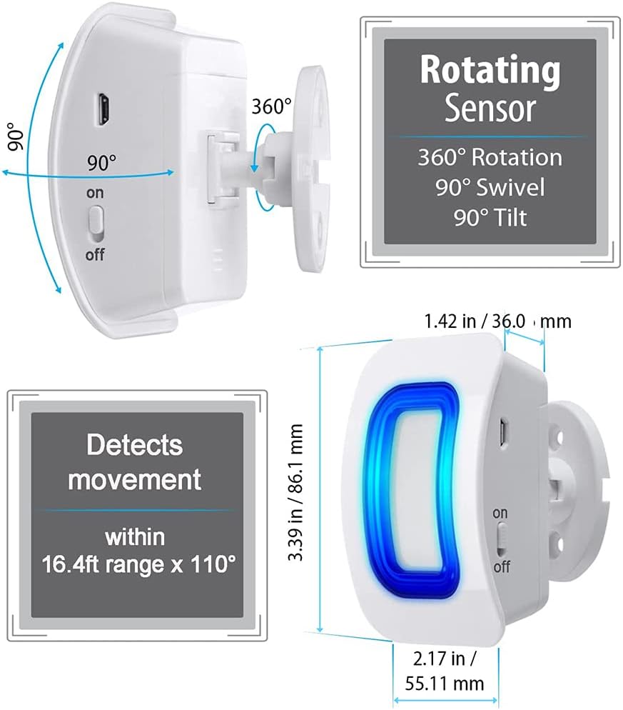 Wireless Caregiver Pager Indoor Motion Sensor Alert Pack of 2 E481115