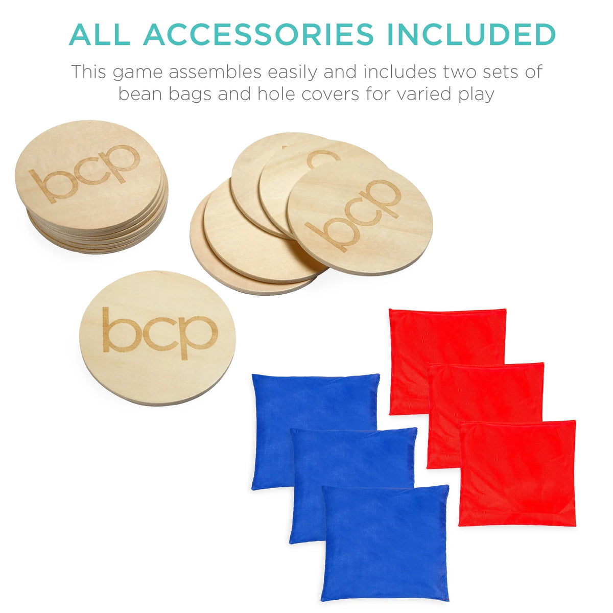 2-In-1 Cornhole & Beer Pong Board Game Set with 2 Carrying Bags K848419