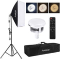 Studio Photography Light Kit Softbox Lighting Set with 85W Bi-color Temperature LED Light, 50x70cm Softbox, 2M Light Stand, Remote Control, Carry Bag C45682