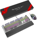 Pink Mechanical Gaming Keyboard with Wrist Rest and Mouse N83617