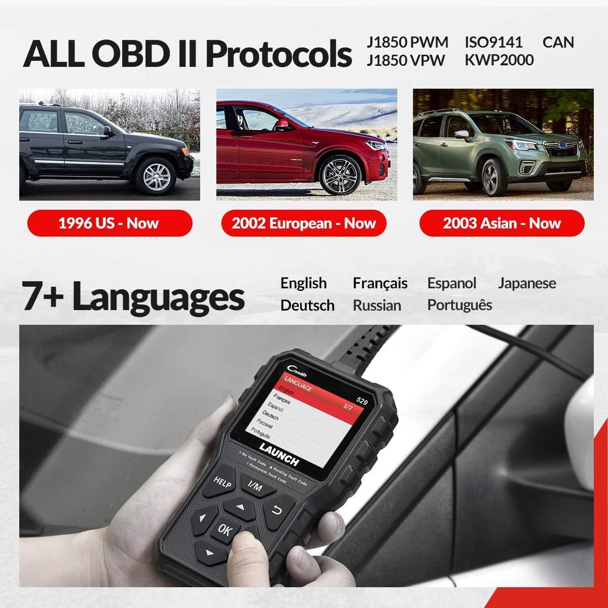 OBD2 Scanner Car Code Reader Pack of 2 J491