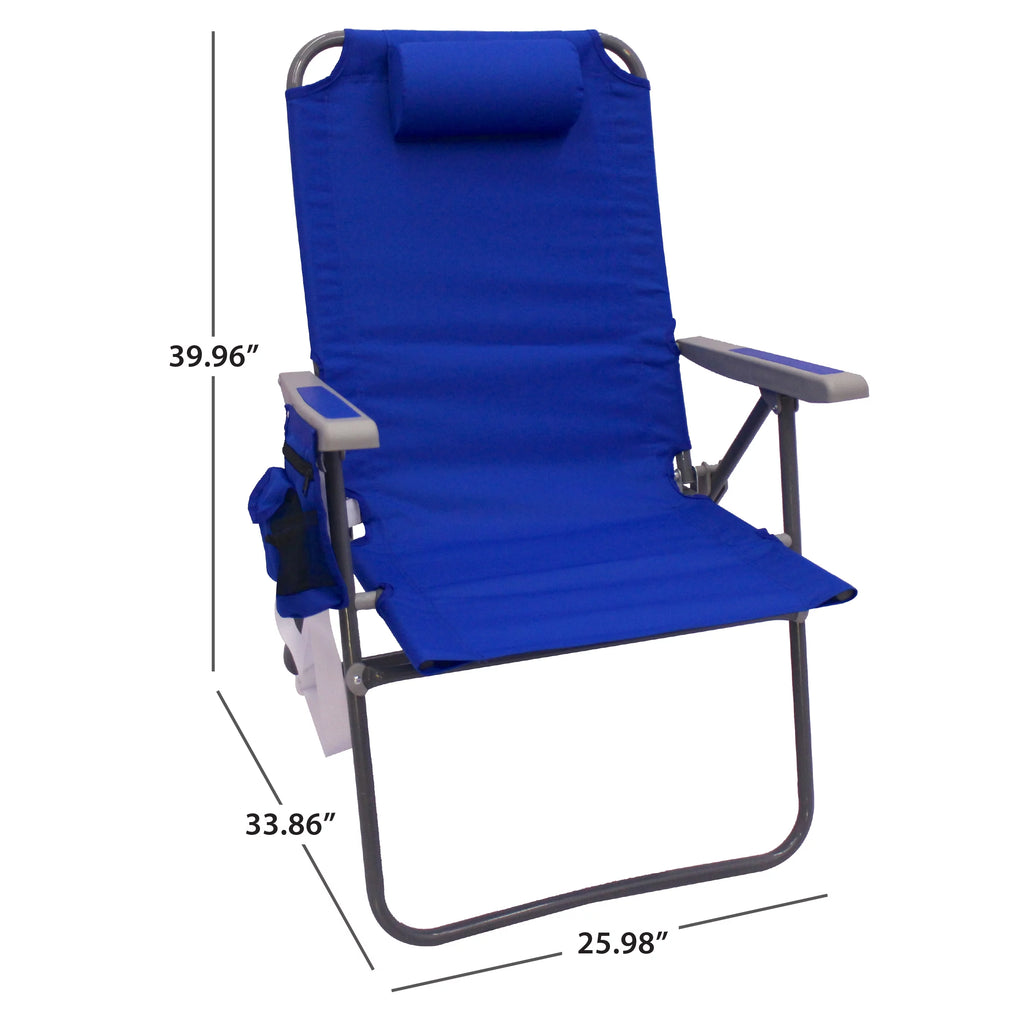 Blue 4-Position Oversize Beach Chair Q190