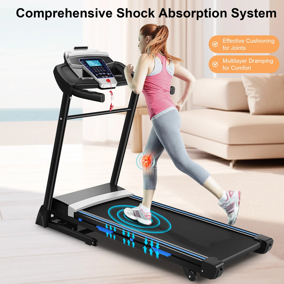 17'' Folding Treadmill with 15-Level Auto Incline, 3.25HP Motor, Black R99344