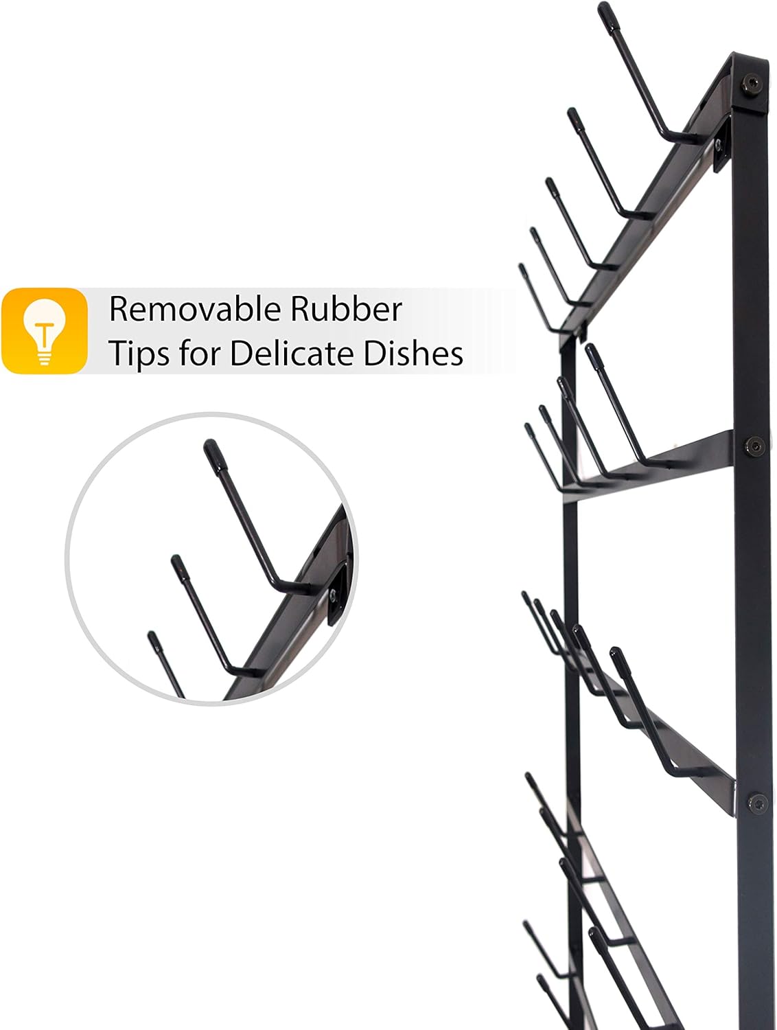 Wall Mounted Black Iron Coffee Mug Rack R839