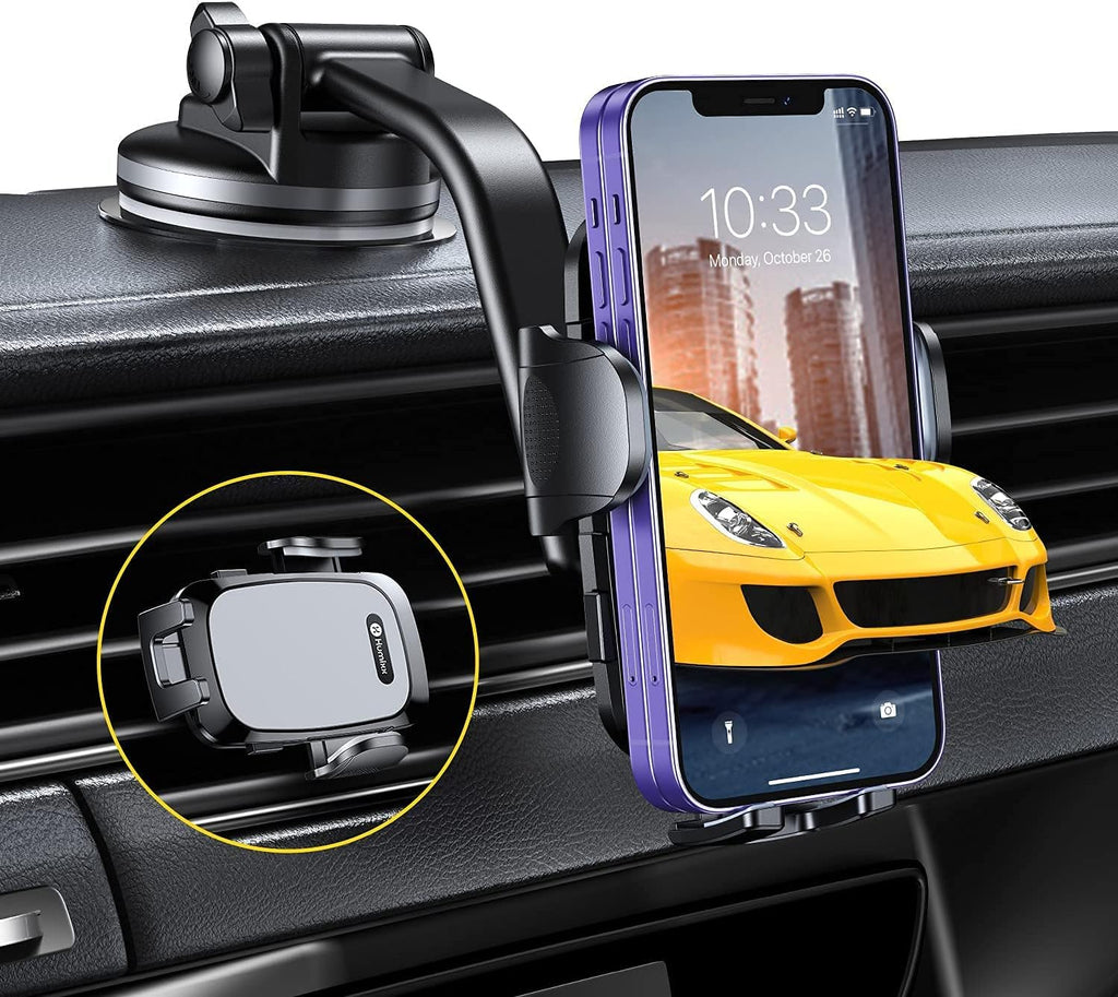 Grey Suction Cup Car Phone Holder Mount W8408