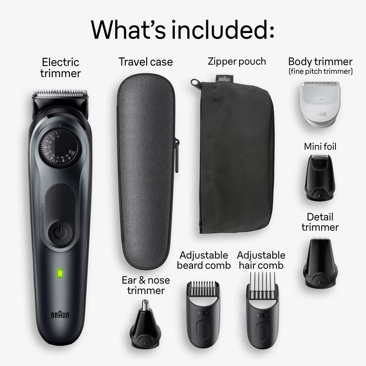 Black 8-in-1 Electric Trimmer Kit P66541