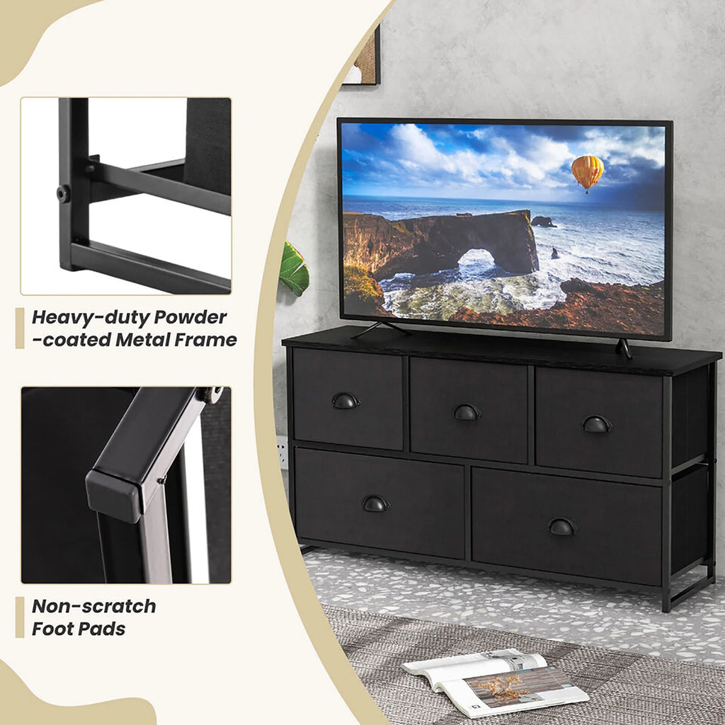 5 Drawer Dresser with Fabric Bins Q437818