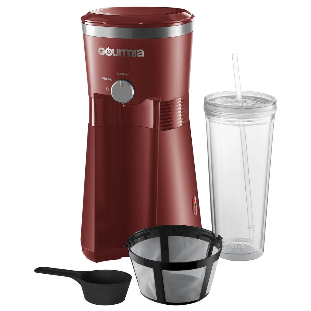 Red Iced Coffee Maker with 25 fl oz Tumbler O388