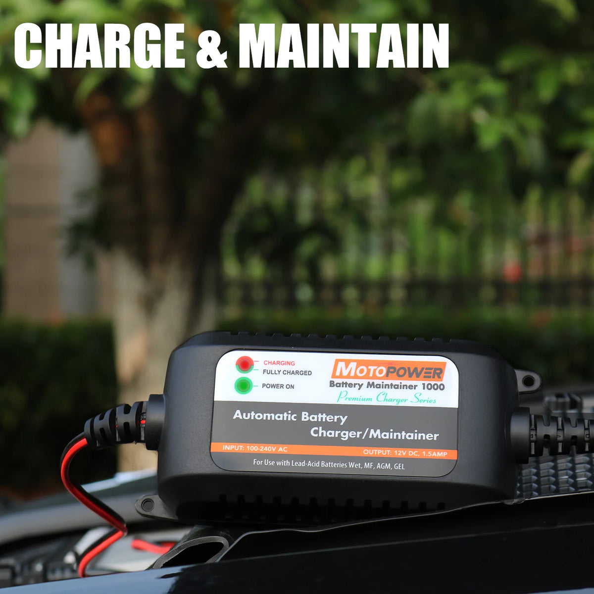 12V 1.5Amp Automatic Battery Charger Maintainer P38390