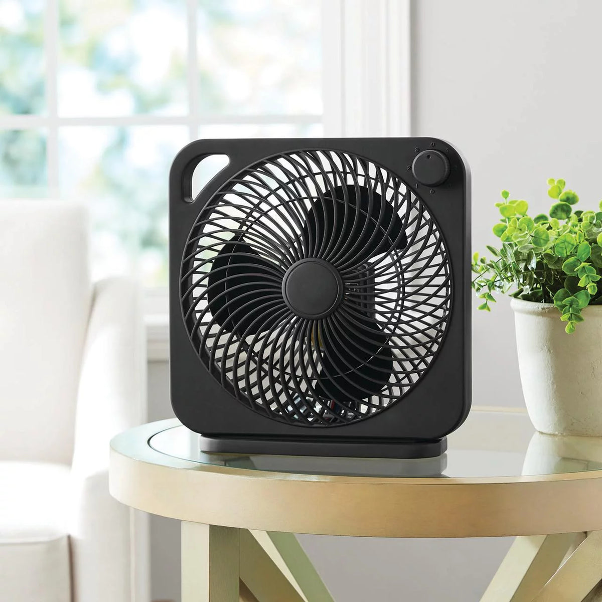 9 inch Box Fan, 3 Speeds, Black L27489