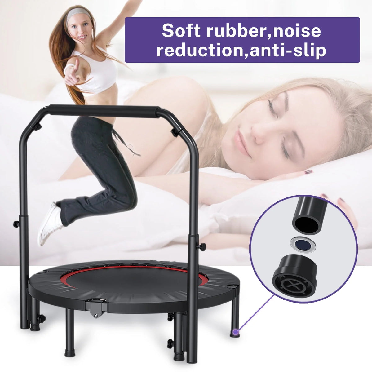 40 Fitness Mini Trampoline with Adjustable Handle C257091
