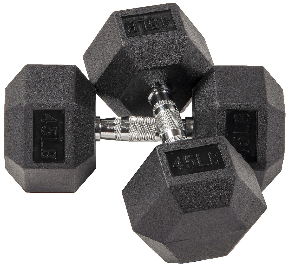 Rubber Encased Hex Dumbbells 20 Lbs. Pair C2026
