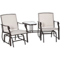 2 Person Sling Fabric Double Glider Rocker Chair with Table K5785